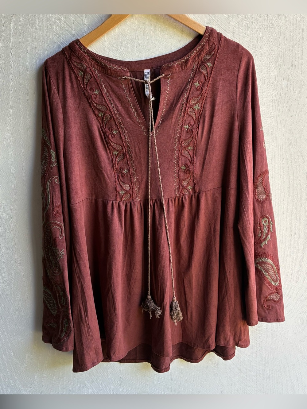 Monoreno Whimsical Bell Sleeve Blouse Size S